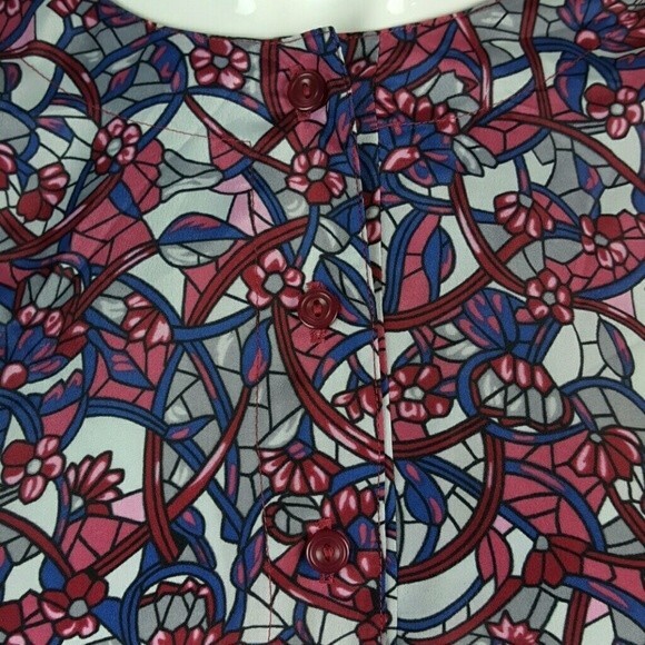 Vintage 80's Pykettes Purple Floral Blouse - Picture 7 of 8